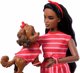 Barbie Jednakowa stylizacja Lalka i piesek - Paski (JFP37)
