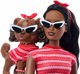 Barbie Jednakowa stylizacja Lalka i piesek - Paski (JFP37)