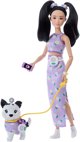 Barbie Jednakowa stylizacja Lalka i piesek - Kwiatki (JFP39)