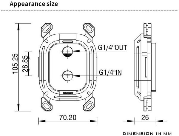 Barrow AMD CPU Water Block (Kepler Series) - silber