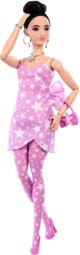 Barbie Deluxe Style rozowy denim Lalka Komplet w gwiazdki JJN71