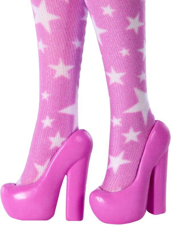 Barbie Deluxe Style rozowy denim Lalka Komplet w gwiazdki JJN71