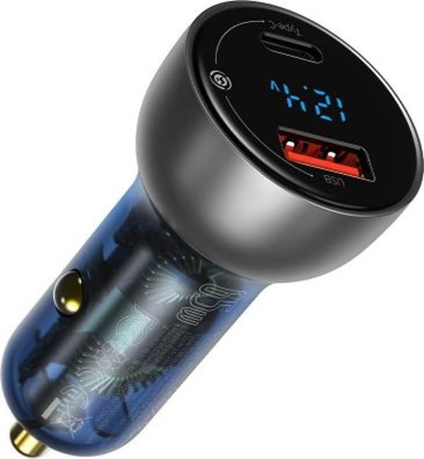 Baseus car charger Particular PD 65W 1x USB 1x USB-C transparent
