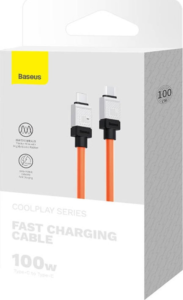Baseus cable CoolPlay USB-C - USB-C 1m 100W orange