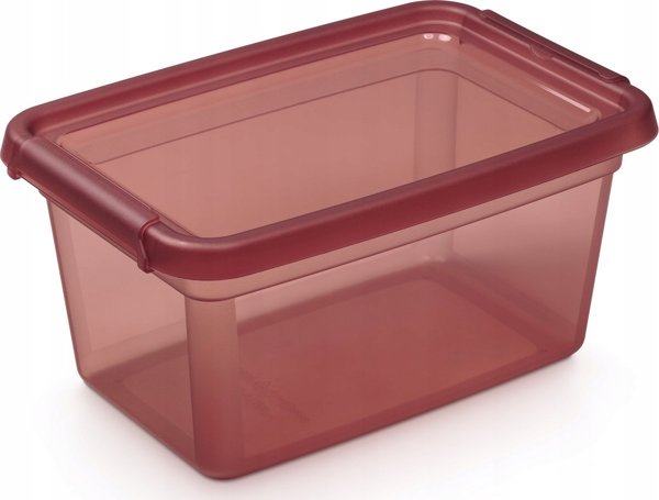 Lumarko Δοχείο Αποθήκευσης με Καπάκι και Κλιπ 12,5L, 28x38x16cm, Rhubarb