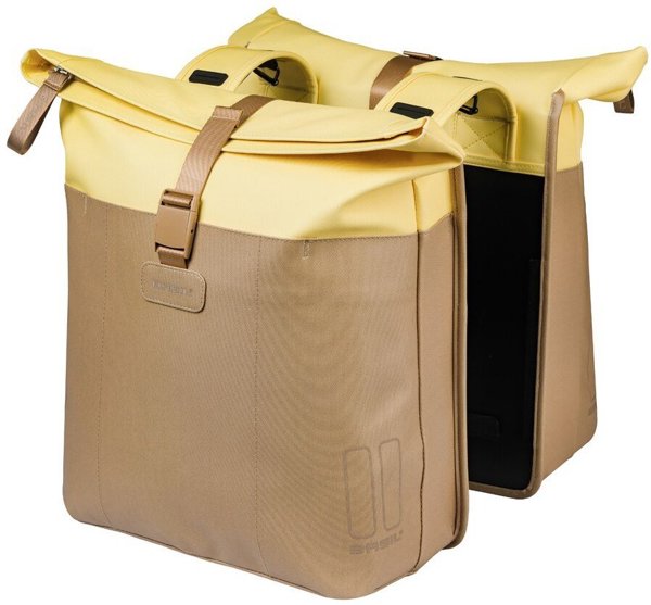 Basil Vive Διπλή Τσάντα Ποδηλάτου 28-35L με Universal Bridge System – Sand/Yellow