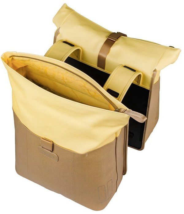Basil Vive Διπλή Τσάντα Ποδηλάτου 28-35L με Universal Bridge System – Sand/Yellow