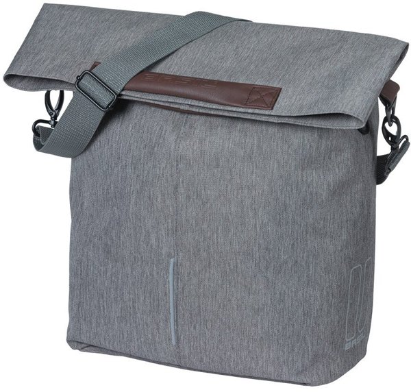 Basil City Shopper Τσάντα Ποδηλάτου Μονή 14-16L, MIK Hooks, Grey Melee