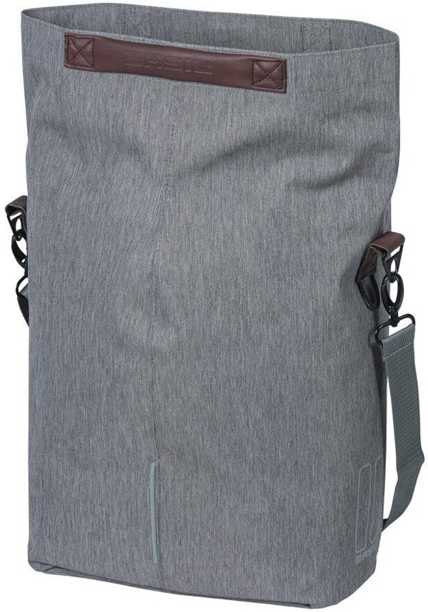 Basil City Shopper Τσάντα Ποδηλάτου Μονή 14-16L, MIK Hooks, Grey Melee