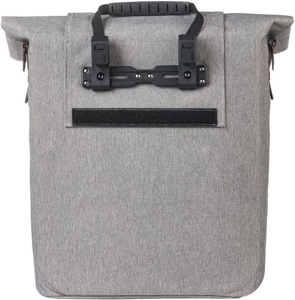 Basil City Shopper Τσάντα Ποδηλάτου Μονή 14-16L, MIK Hooks, Grey Melee