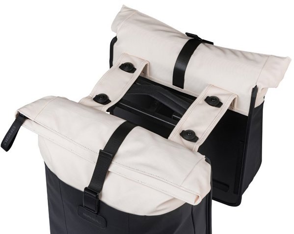 Basil Vive Διπλή Τσάντα Ποδηλάτου 28-35L με MIK System - Off-White/Black