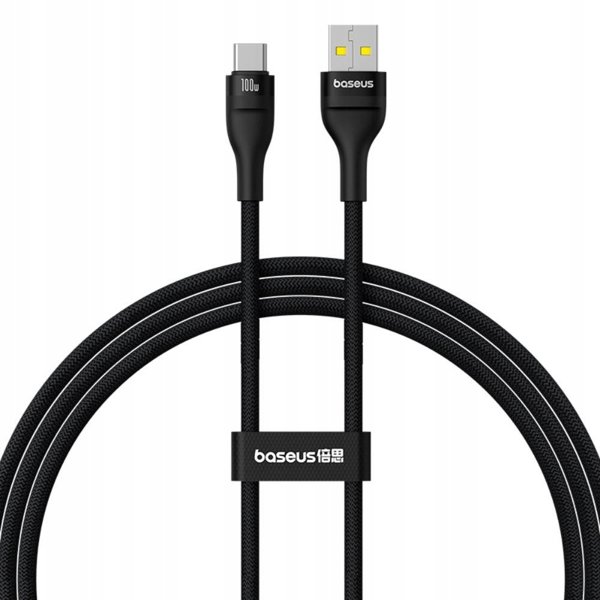 Καλώδιο Baseus Flash 2 USB-A σε USB-C, 100W, 1m, Μαύρο