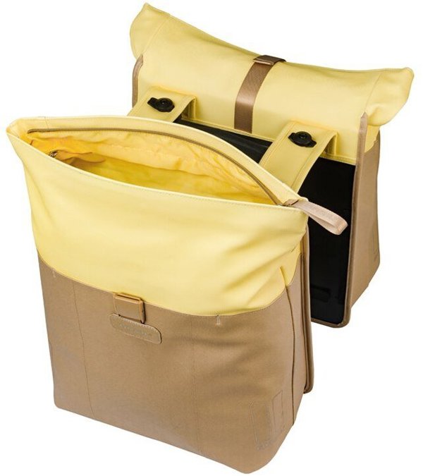 Basil VIVE Double Pannier Bag 28-35L με MIK System, Άμμου/Κίτρινο