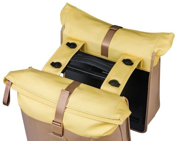 Basil VIVE Double Pannier Bag 28-35L με MIK System, Άμμου/Κίτρινο