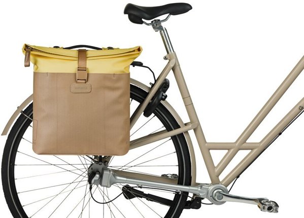 Basil VIVE Double Pannier Bag 28-35L με MIK System, Άμμου/Κίτρινο