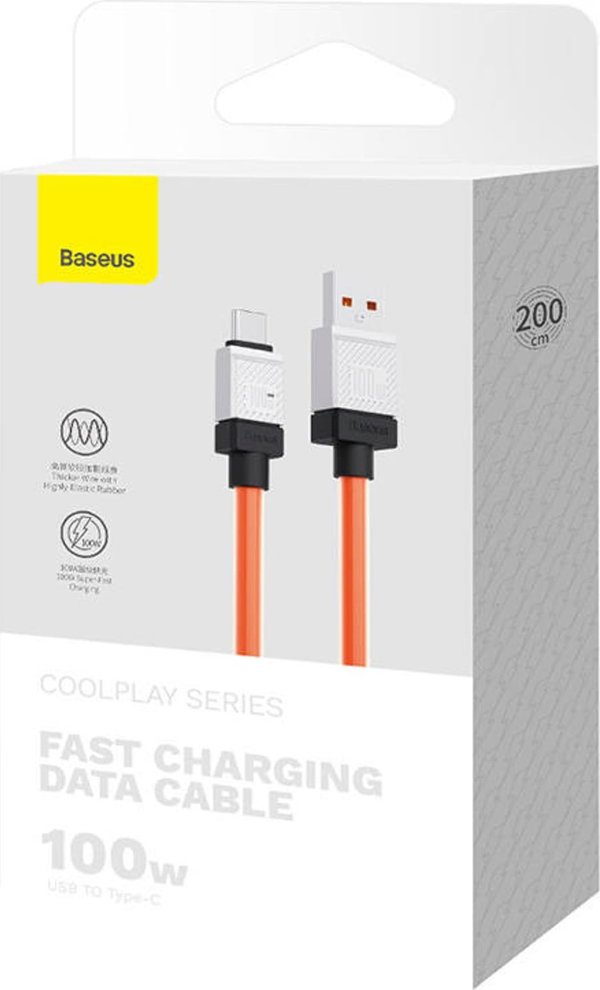 Baseus cable CoolPlay USB - USB-C 2m 100W orange
