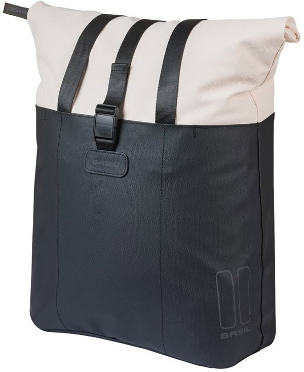 Basil Τσάντα Ποδηλάτου Vive Shopper, MIK Hooks System, 15-20L, Αδιάβροχη, Off-White/Black