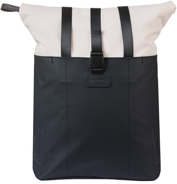 Basil Τσάντα Ποδηλάτου Vive Shopper, MIK Hooks System, 15-20L, Αδιάβροχη, Off-White/Black