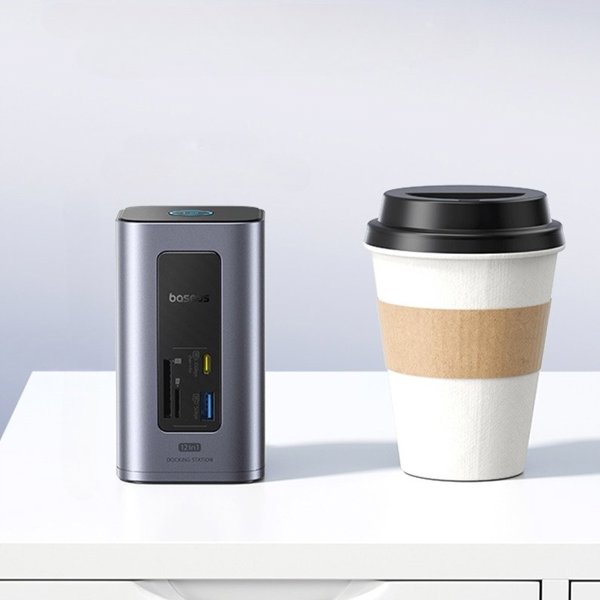 Baseus Air Spacemate 12w1 USB-C | 2xHDMI 4K@60Hz | 2xUSB-C 10Gb/s | 2xUSB-A 5Gb/s | 2xUSB-A (480Mb/s) |RJ45 | SD/microSD | 3.0 USB-C (PD) - szara