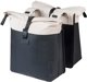 Basil Clove Διπλή Τσάντα Σχάρας Ποδηλάτου, 28-35L, Universal Bridge System, Off-White/Black