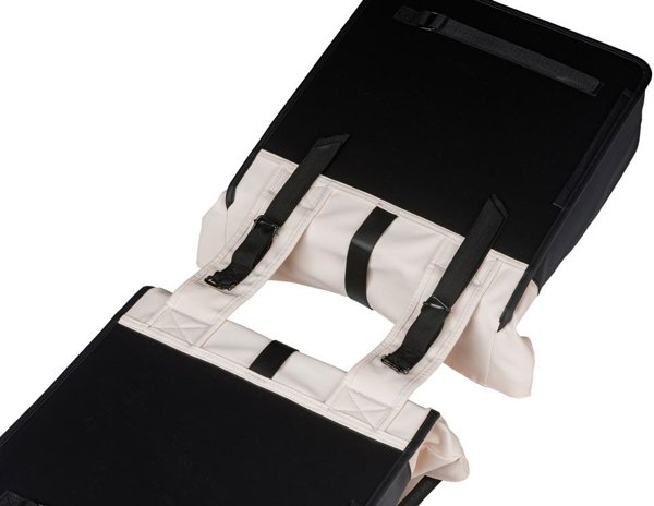 Basil Clove Διπλή Τσάντα Σχάρας Ποδηλάτου, 28-35L, Universal Bridge System, Off-White/Black