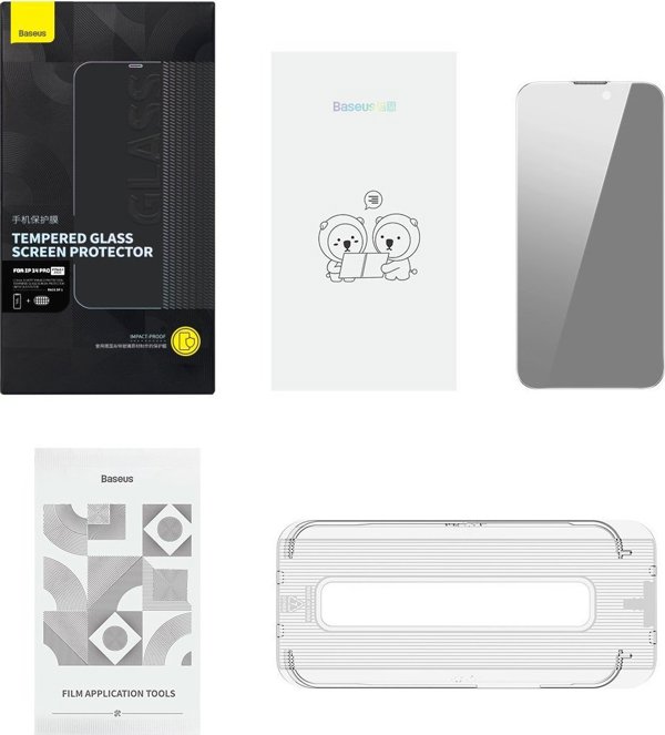 Tempered Glass Baseus Privacy 0.3mm με πλαίσιο εγκατάστασης για Apple iPhone 14 Pro