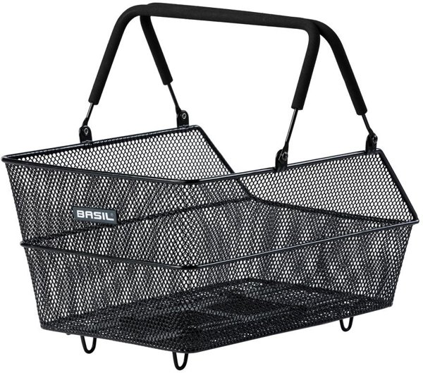 Basil καλάθι για πίσω σχάρα BASIL CENTO MIK, MIK System (ready to go), Adaptor Plate 2.0 (blokada), μαύρος ατσάλινος