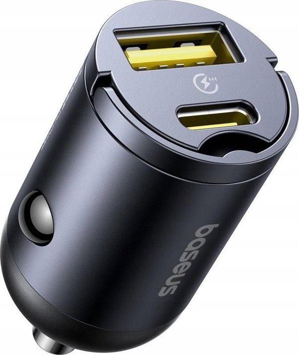 Baseus Mini φορτιστής αυτοκινήτου Tiny Star (U+C) 30W Μαύρο