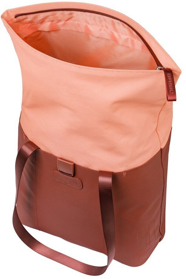 Basil Vive Bicycle Shopper Τσάντα Ποδηλάτου, MIK Hooks, 15-20L, Αδιάβροχη, Burgundy/Pink