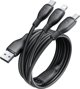 Baseus Ultra-Fast One-for-Three Fast Charging Cable USB-A to M+L+C 3.5A 0.8m Cosmic Black 6932172679590