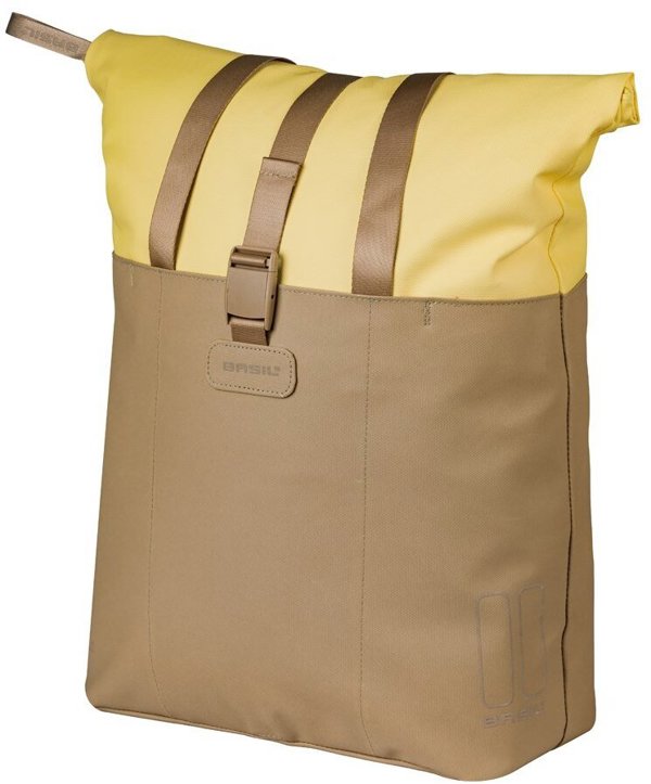 Basil Vive Τσάντα Ποδηλάτου Shopper, 15-20L, Αδιάβροχη, Sand/Yellow