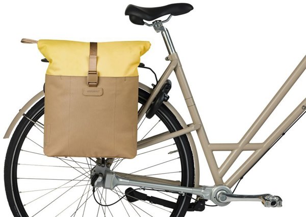 Basil Vive Τσάντα Ποδηλάτου Shopper, 15-20L, Αδιάβροχη, Sand/Yellow