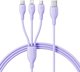 Καλώδιο Γρήγορης Φόρτισης Baseus Ultra-Fast One-for-Three USB-A σε M+L+C 3.5A 1.3m Nebula Purple 6932172679606