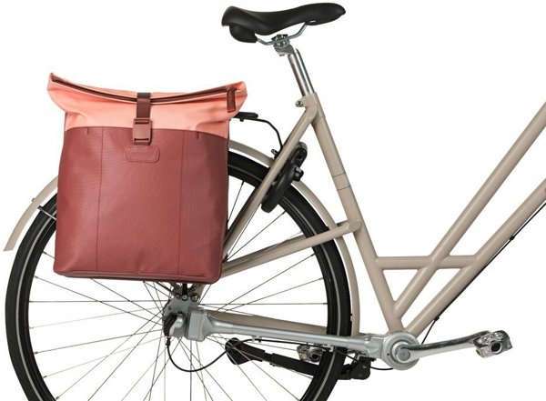 Basil Vive Διπλό Τσαντάκι Ποδηλάτου, 28-35L, Universal Bridge System, Burgundy/Pink