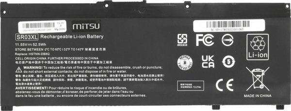 Mitsu Μπαταρία Laptop SR03XL για HP Gaming 15, 17 και Omen 15-DC