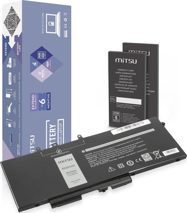 Μπαταρία Laptop Mitsu για Dell Latitude 5280, 5480, 5490, 5590, 8500mAh