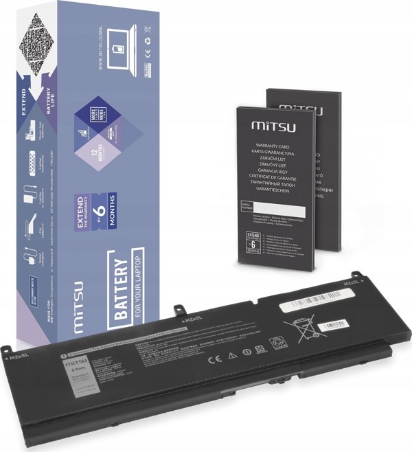 Μπαταρία Laptop Mitsu για Dell Precision 15 7550, 7560 και 7760, Συμβατή Μπαταρία Υψηλής Απόδοσης PKWVM