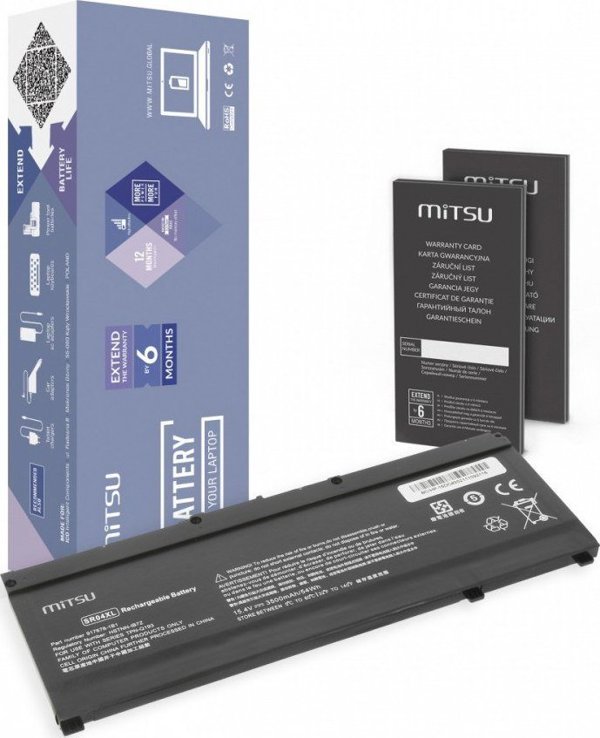 Mitsu Μπαταρία Laptop για HP Omen 15-DC, 3500mAh (54Wh), 15.4V, Μαύρο
