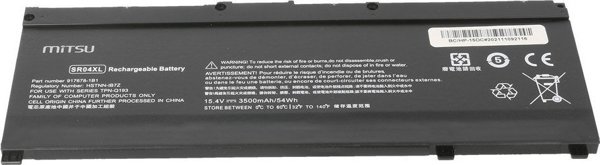 Mitsu Μπαταρία Laptop για HP Omen 15-DC, 3500mAh (54Wh), 15.4V, Μαύρο