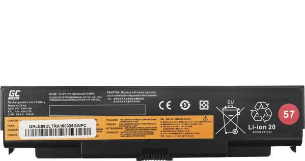 Μπαταρία Laptop Green Cell Ultra για Lenovo ThinkPad T440p, T540p, W540, W541, L440, L540