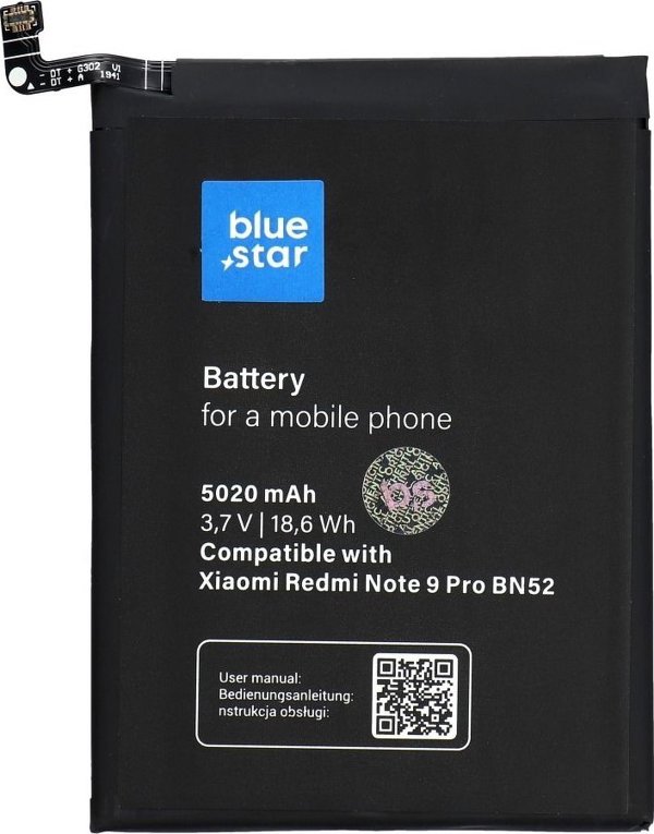 Μπαταρία Blue Star για Xiaomi Redmi Note 9 Pro (BN52) 5020mAh Li-Ion