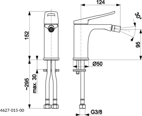 KFA Μπαταρία Μπιντέ Amazonit Επιτραπέζια Χρώμιο (4627-015-00)