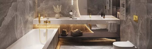 Μπαταρία ντους Ferro Ferro μπαταρία τοίχου VITTO GOLD VERDELINE, χρυσό BVI7VLG