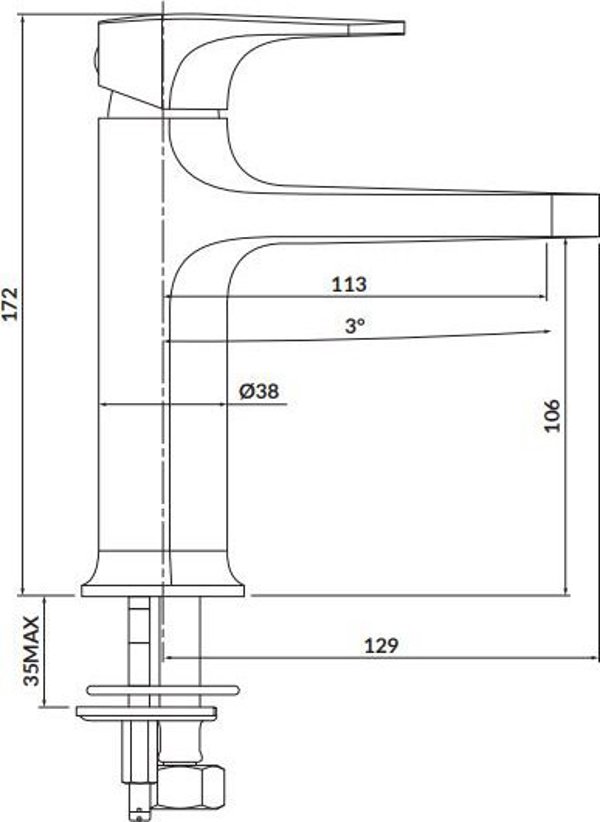 Μπαταρία Νιπτήρα Cersanit Inverto Επιτραπέζια, Μαύρη (S951-295)