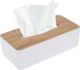 Bathroom Solutions Κουτί Χαρτομάντηλων από Ξύλο Μπαμπού, Επιτραπέζιο, Καφέ/Λευκό, 26x13x8cm