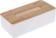 Bathroom Solutions Κουτί Χαρτομάντηλων από Ξύλο Μπαμπού, Επιτραπέζιο, Καφέ/Λευκό, 26x13x8cm