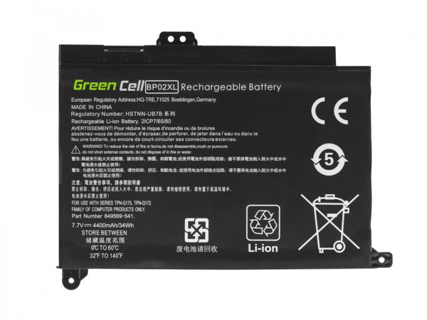 Μπαταρία Laptop Green Cell HP150 για HP Pavilion BP02XL, 4400mAh, 2 Κυψέλες