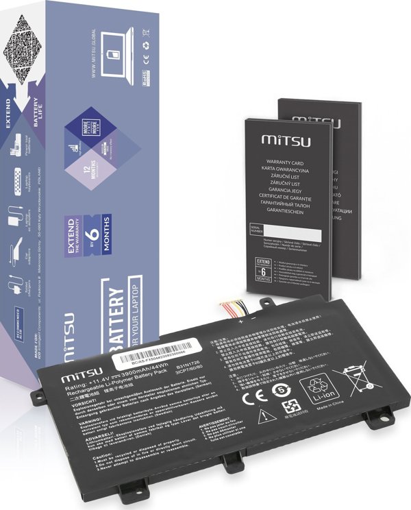 Mitsu Μπαταρία Laptop B31N1726 για Asus FX504, FX505, FX80G