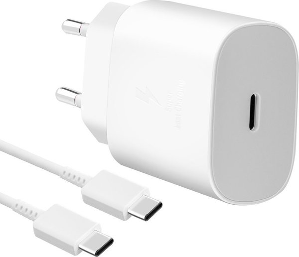 BBC Samsung síťová nabíječka EP-TA800EWE + kabel EP-DA905BWE USB-C, 25W, bílá, (bulk)