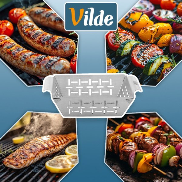 BBQ Koszyk do grillowania stalowy perforowany 22x18,5x6 cm (5900670122451)